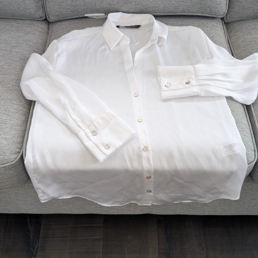 Zara Elegant White Dress Shirt for Men